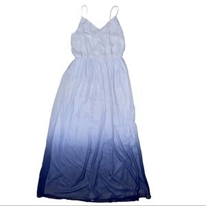 Lauren Conrad Blue Ombré Slit Maxi Dress. Size: M.